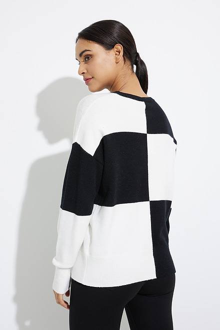 XO Colour Block Crew-neck Sweater Style C2450. Black. 2