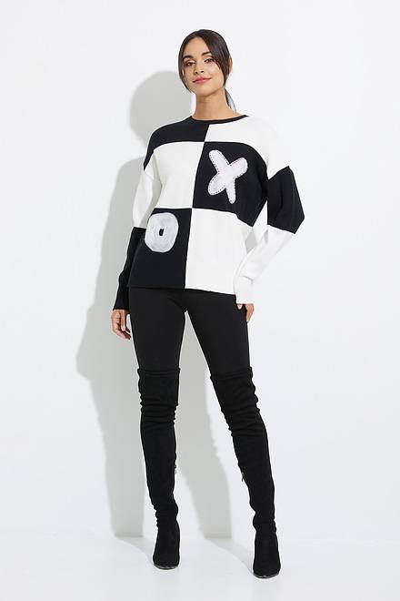 XO Colour Block Crew-neck Sweater Style C2450. Black. 5