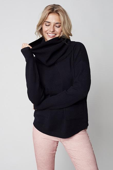 Charlie B Sweater with Detachable Scarf Style C2420