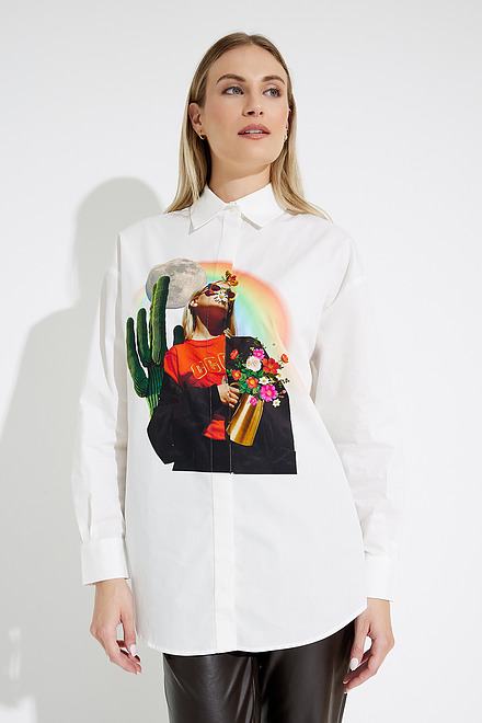 Desigual Oversize Collage Shirt Style 22WWCW15. Blanco. 5