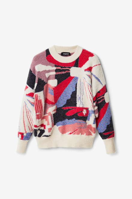 Desigual Multicoloured Geometric Sweater Style 22WWJF45. Tutti Fruti