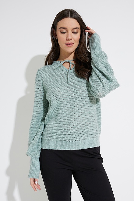 Emproved Puff-Sleeve Sweater Style A2210. Frosted Seafoam . 3