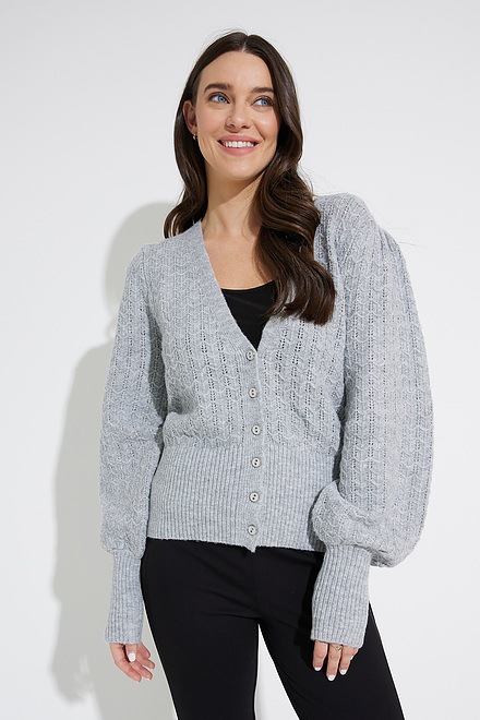 Emproved Cardigan &agrave; manches bouffantes Mod&egrave;le A2212. Dove