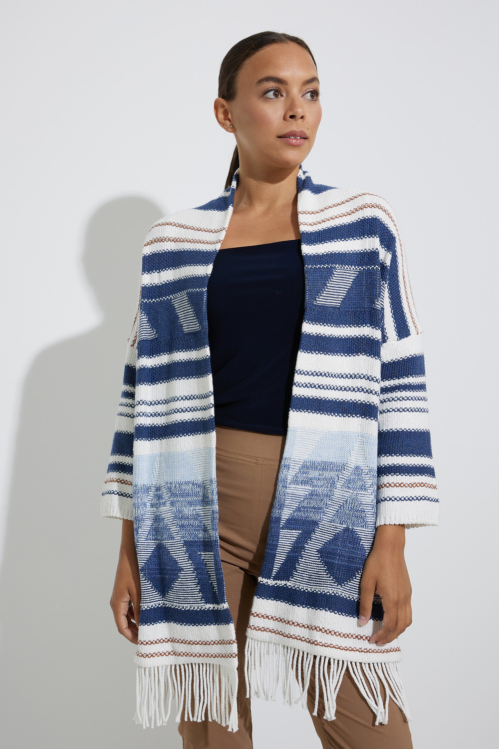 Rolling Clouds Cardigan Style F221170. Blue/multi
