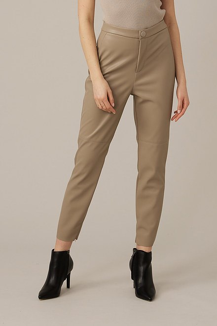 Emproved Vegan Leather Pants Style A2261. Taupe