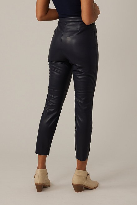 Emproved Vegan Leather Pants Style A2261. Navy. 2