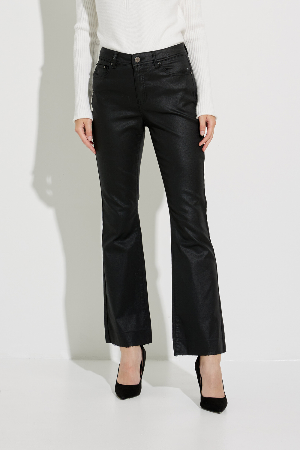 Denim Flare Pants Style C5368. Black
