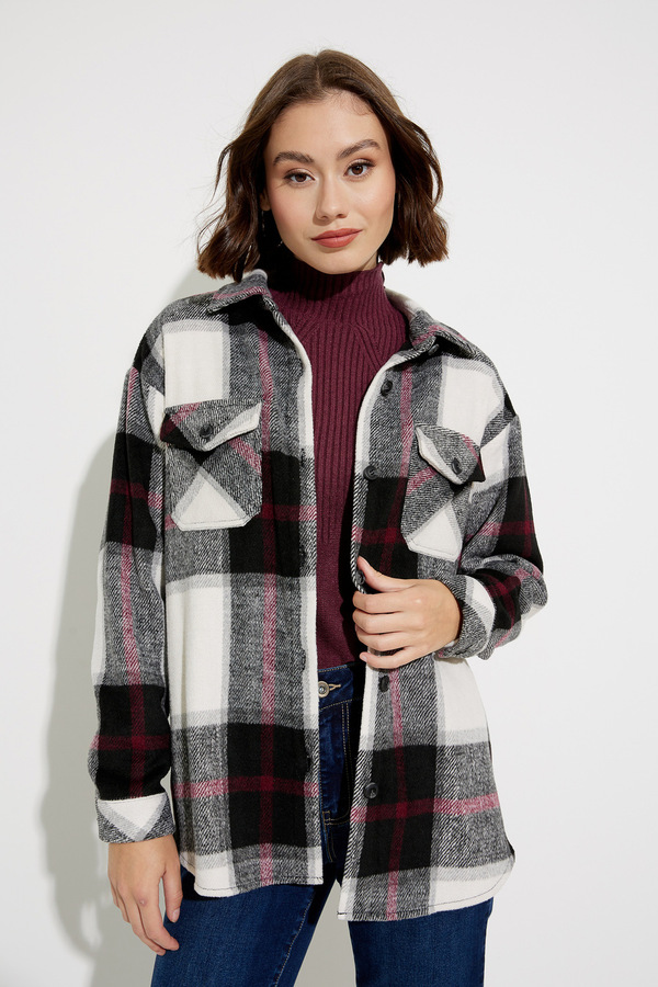 Flannel Shirt Jacket Style C6228. Fig