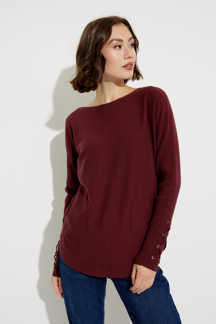 Lace-Up Cuff Detail Sweater Style C2380R. Fig