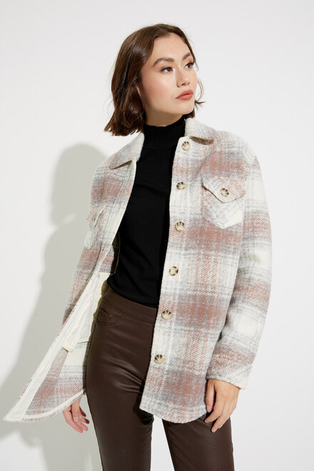 Manteau-chemise en laine bouillie mod&egrave;le C6192R. Woodrose