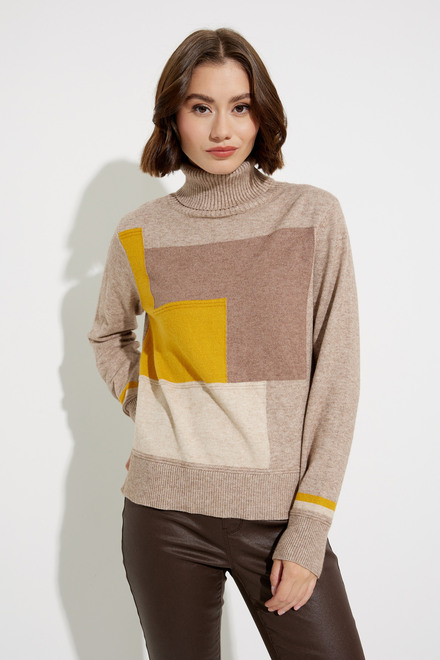 Geometric Print Turtleneck Sweater Style C2441. Curcuma