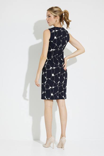 Geo Print Wrap Front Dress Style 231013. Vanilla/midnight Blue. 2