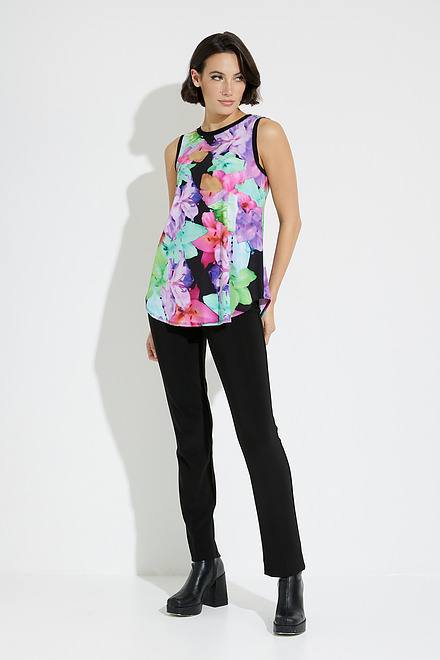 Floral Sleeveless Top Style 231014. Black/multi. 5