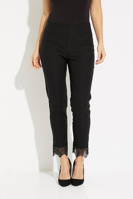 Lace Cuff Cropped Pants Style 231021. Black