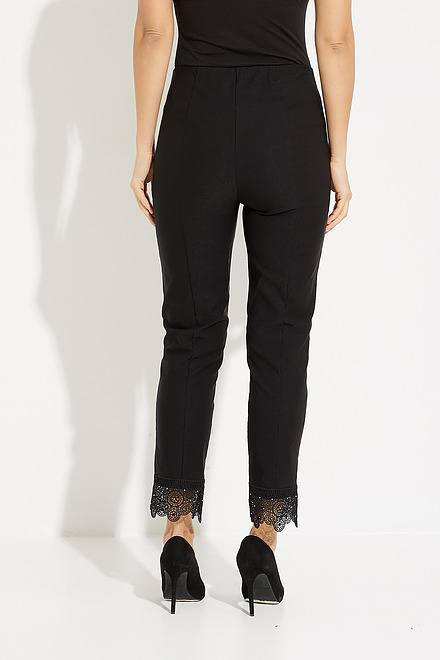 Lace Cuff Cropped Pants Style 231021. Black. 2