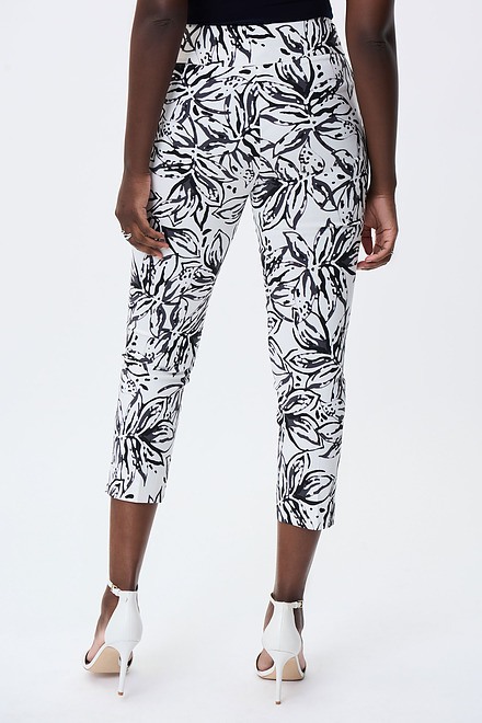 Printed Cropped Microtwill Pants Style 231030. Vanilla/black. 2