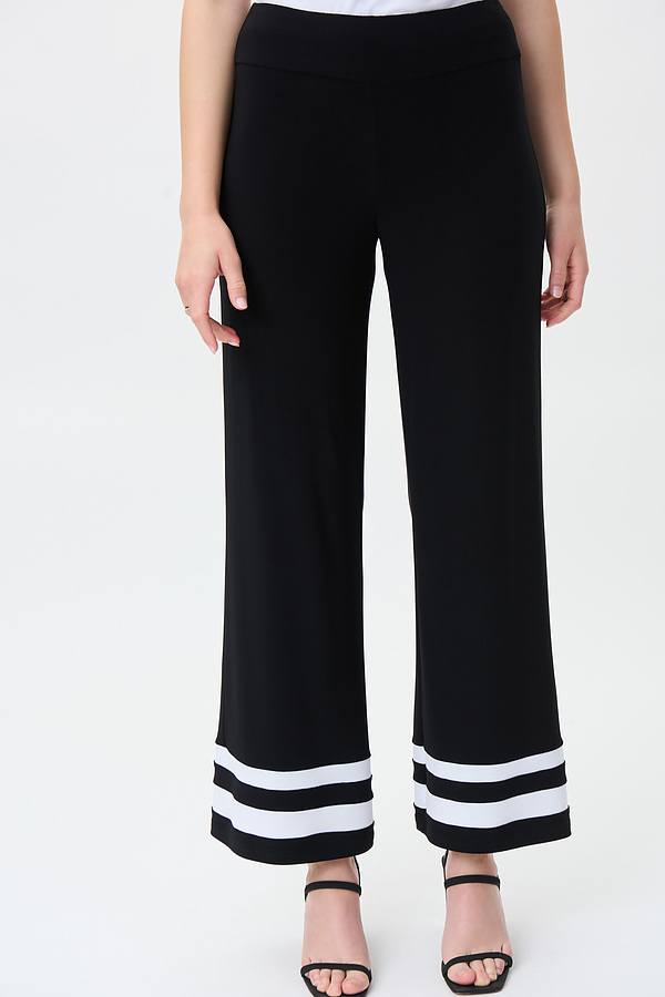 Trim Detail Pants Style 231031. Black/vanilla