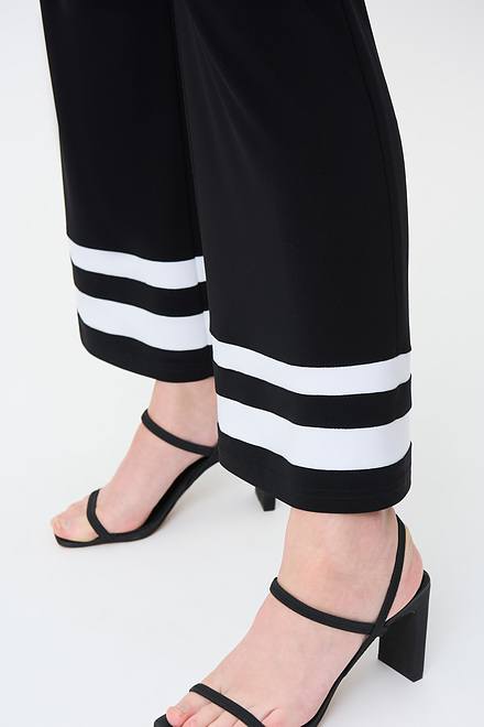 Trim Detail Pants Style 231031. Black/vanilla. 3