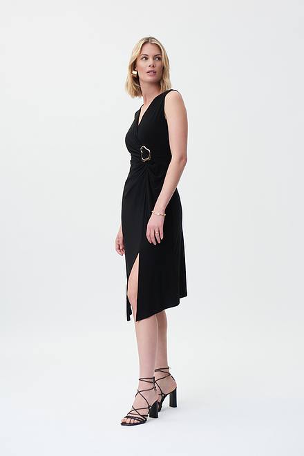 Hardware Detail Sleeveless Dress Style 231052. Black. 3