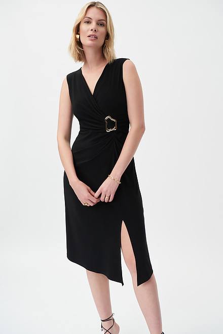 Hardware Detail Sleeveless Dress Style 231052. Black. 4