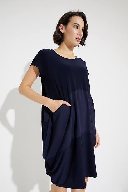 Short Sleeved Mini-Dress Style 231082. Midnight Blue. 3