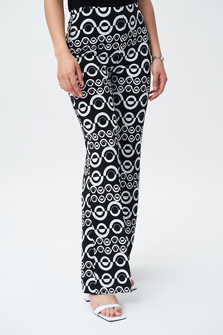 Geometric Wide Leg Pants Style 231091. Black/vanilla. 2