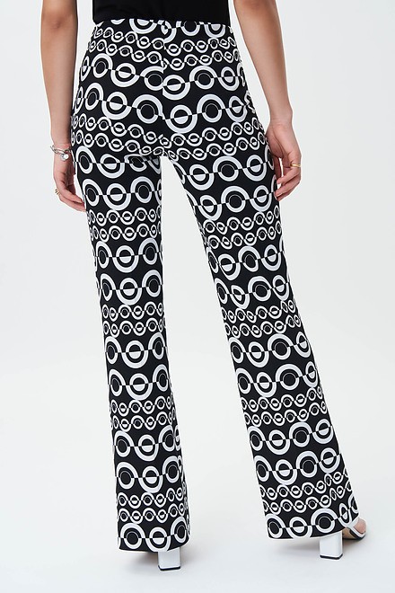 Geometric Wide Leg Pants Style 231091. Black/vanilla. 3