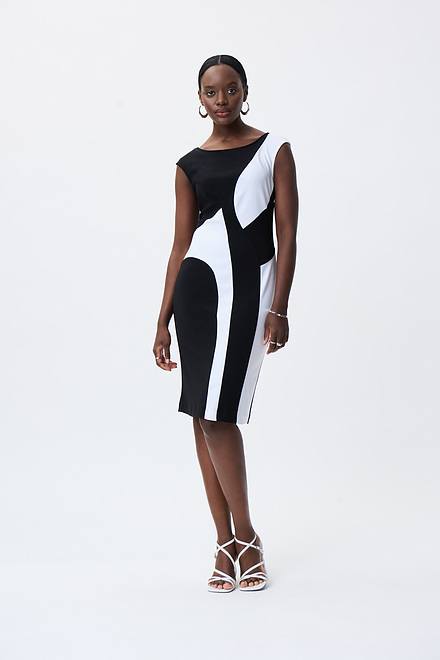 Colour-Blocked Dress Style 231111. Black/vanilla. 5