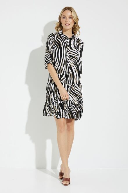 Abstract Print A-Line Dress Style 231134. Vanilla/multi. 4