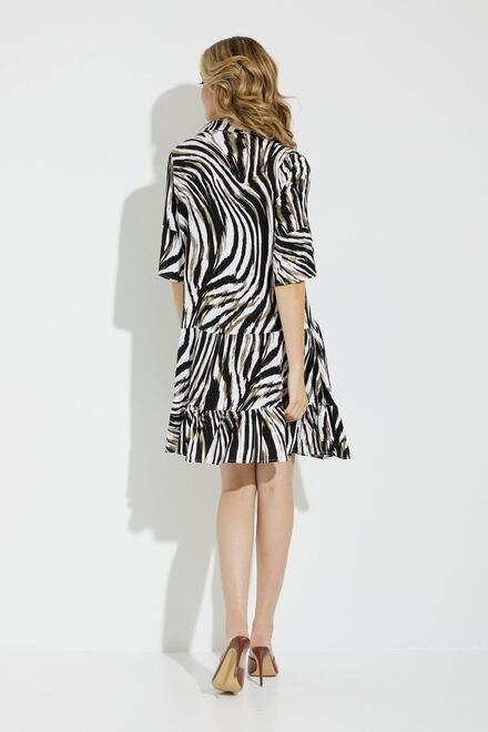 Abstract Print A-Line Dress Style 231134. Vanilla/multi. 2