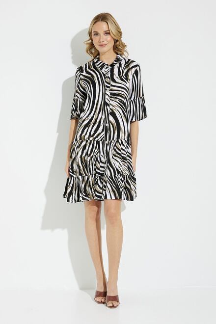 Abstract Print A-Line Dress Style 231134. Vanilla/multi. 5