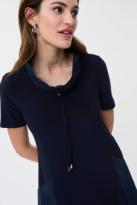 Drawstring Shirt Dress Style 231141. Midnight Blue. 4