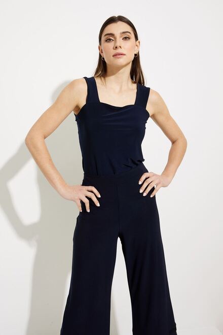 Cut-Out Wide Leg Pants Style 231152. Midnight Blue. 3