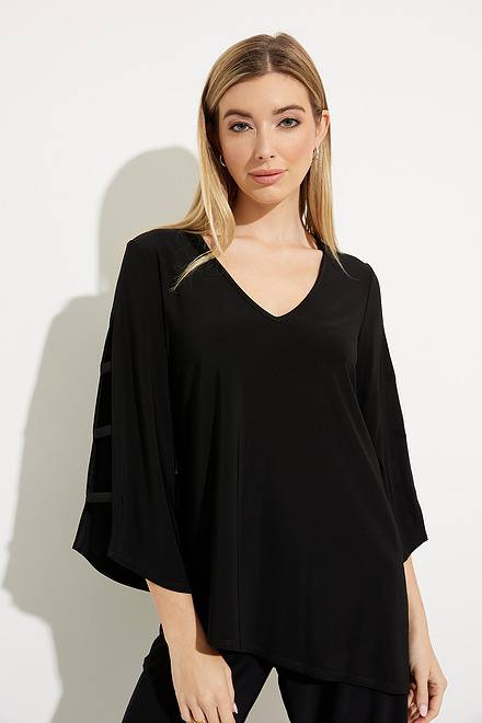 Cut-Out Sleeves Top Style 231156. Black. 2