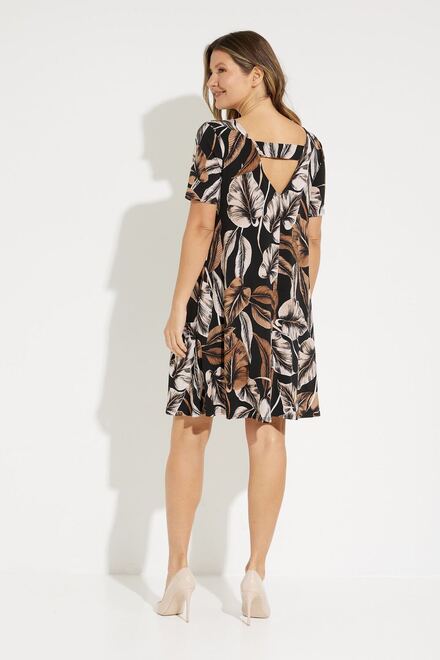 Palm Print Shirt Dress Style 231162. Black/taupe. 2