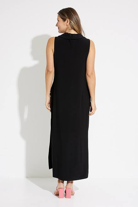 Drawstring Collar Maxi Dress Style 231178. Black. 2