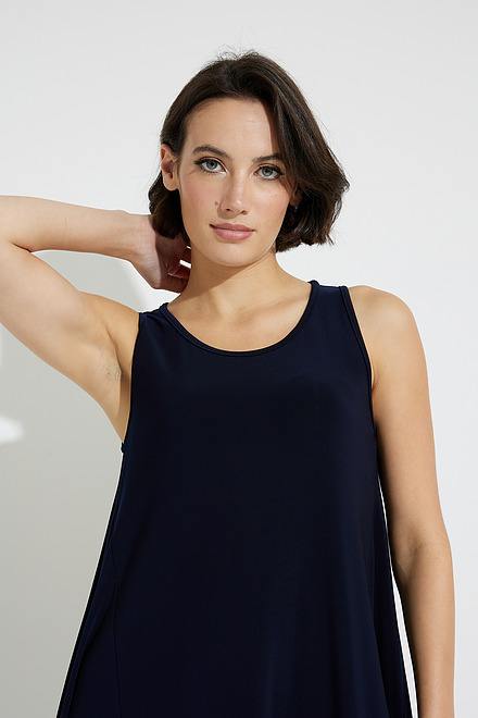 Pleated Maxi Dress Style 231179. Midnight Blue. 3