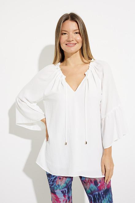 3/4 Sleeve Peasant Top Style 231206. White. 3