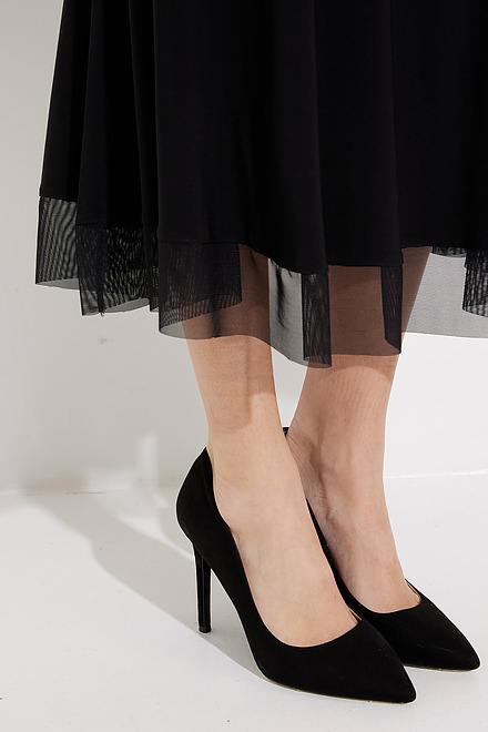 Chiffon Pleated Skirt Style 231223. Black. 4