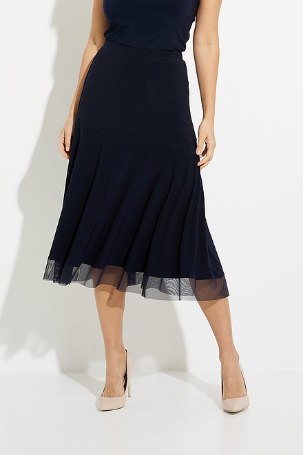 Chiffon Pleated Skirt Style 231223. Midnight Blue. 2