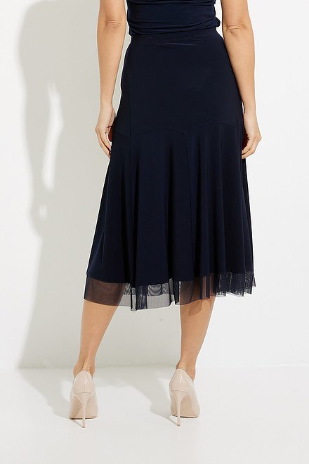 Chiffon Pleated Skirt Style 231223. Midnight Blue. 3