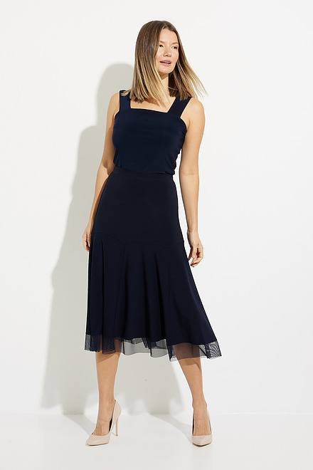 Chiffon Pleated Skirt Style 231223. Midnight Blue
