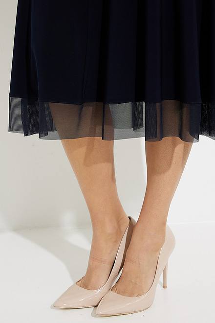 Chiffon Pleated Skirt Style 231223. Midnight Blue. 5