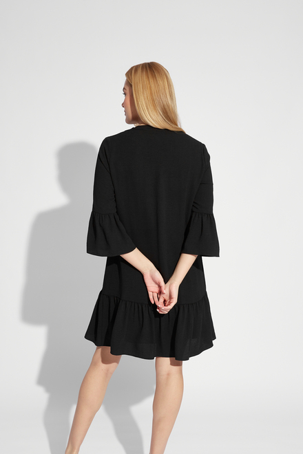 Ruffled Hem Dress Style 231230. Black. 2