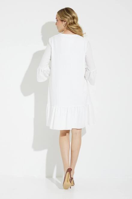 Ruffled Hem Dress Style 231230. White. 2