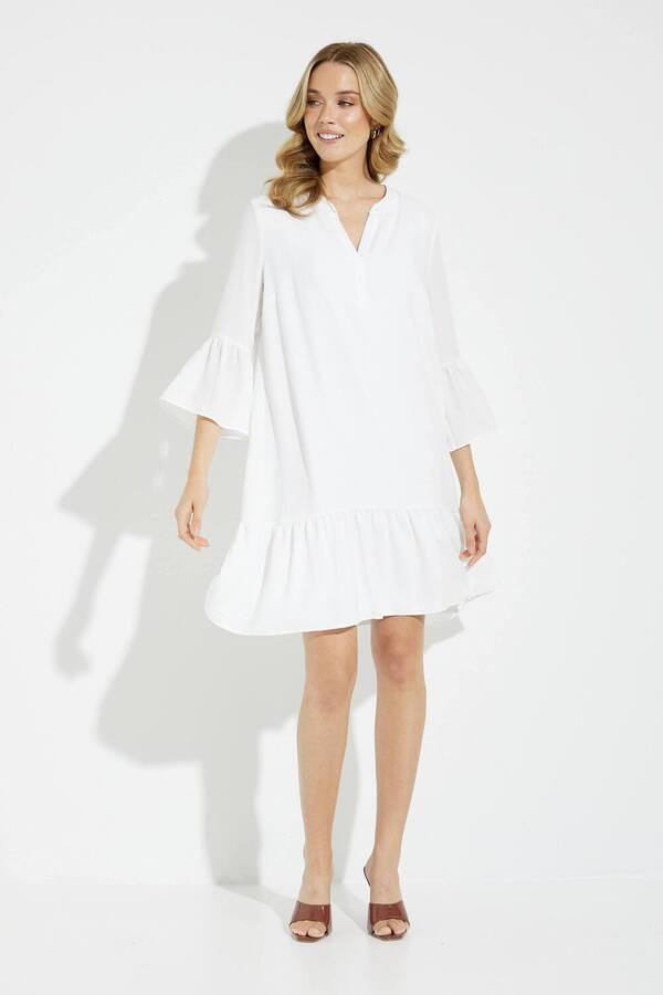 Ruffled Hem Dress Style 231230. White