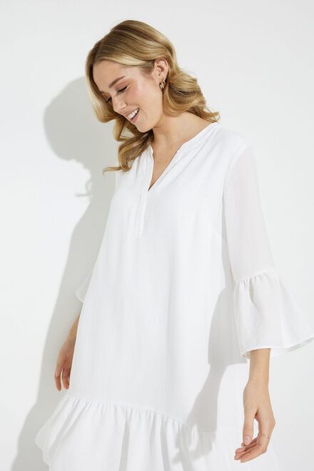Ruffled Hem Dress Style 231230. White. 5