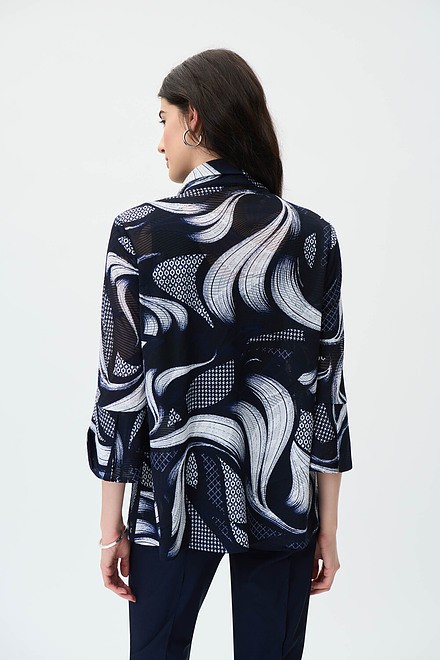 Swirl Print Jacket Style 231244. Navy/vanilla. 2