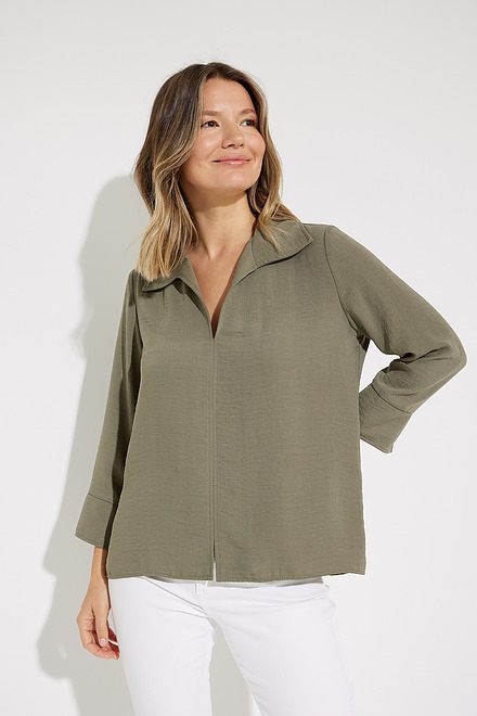 Notch Collar Top Style 231263. Agave. 2