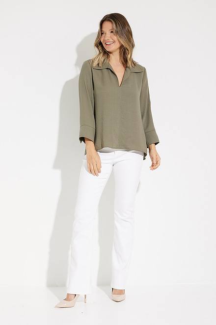 Notch Collar Top Style 231263. Agave. 5